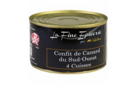 Confit de canard LABEL ROUGE 4 cuisses (1,3 Kg)