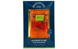 Saumon gravlax citron légèrement fumé tranché 500g (6-7 pers)